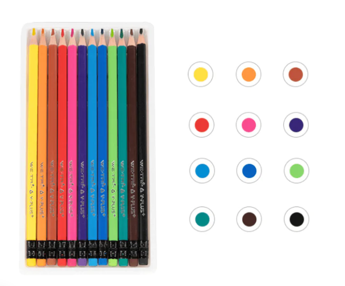 Yplus Erasable Colored Pencils 12Pcs