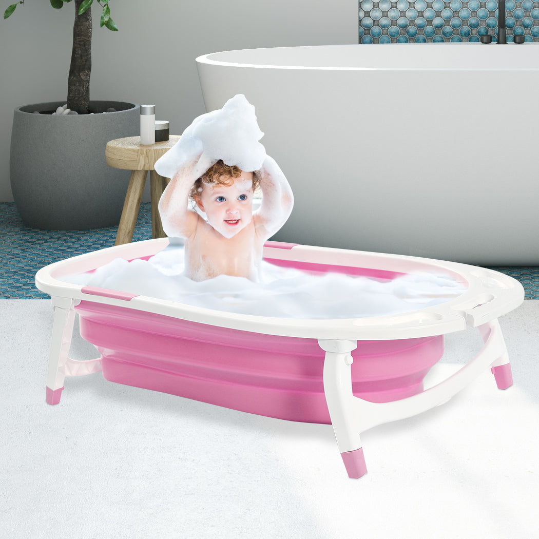 Folding Baby Toddler Bath Tub - Pink