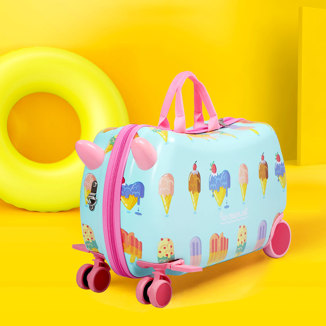 Bopeep Kids Ride On Suitcase - Ice Cream Design