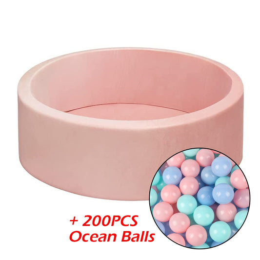 Soft Edge Ball Pit + 200Pcs Plastic Balls - Pink
