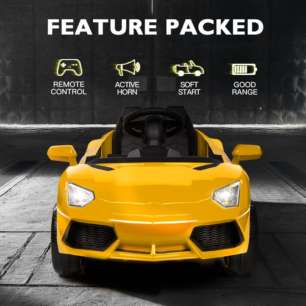 Rovo Kids Lamborghini Inspired Ride-On Car - Yellow