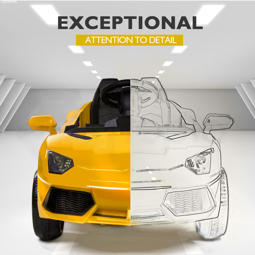 Rovo Kids Lamborghini Inspired Ride-On Car - Yellow